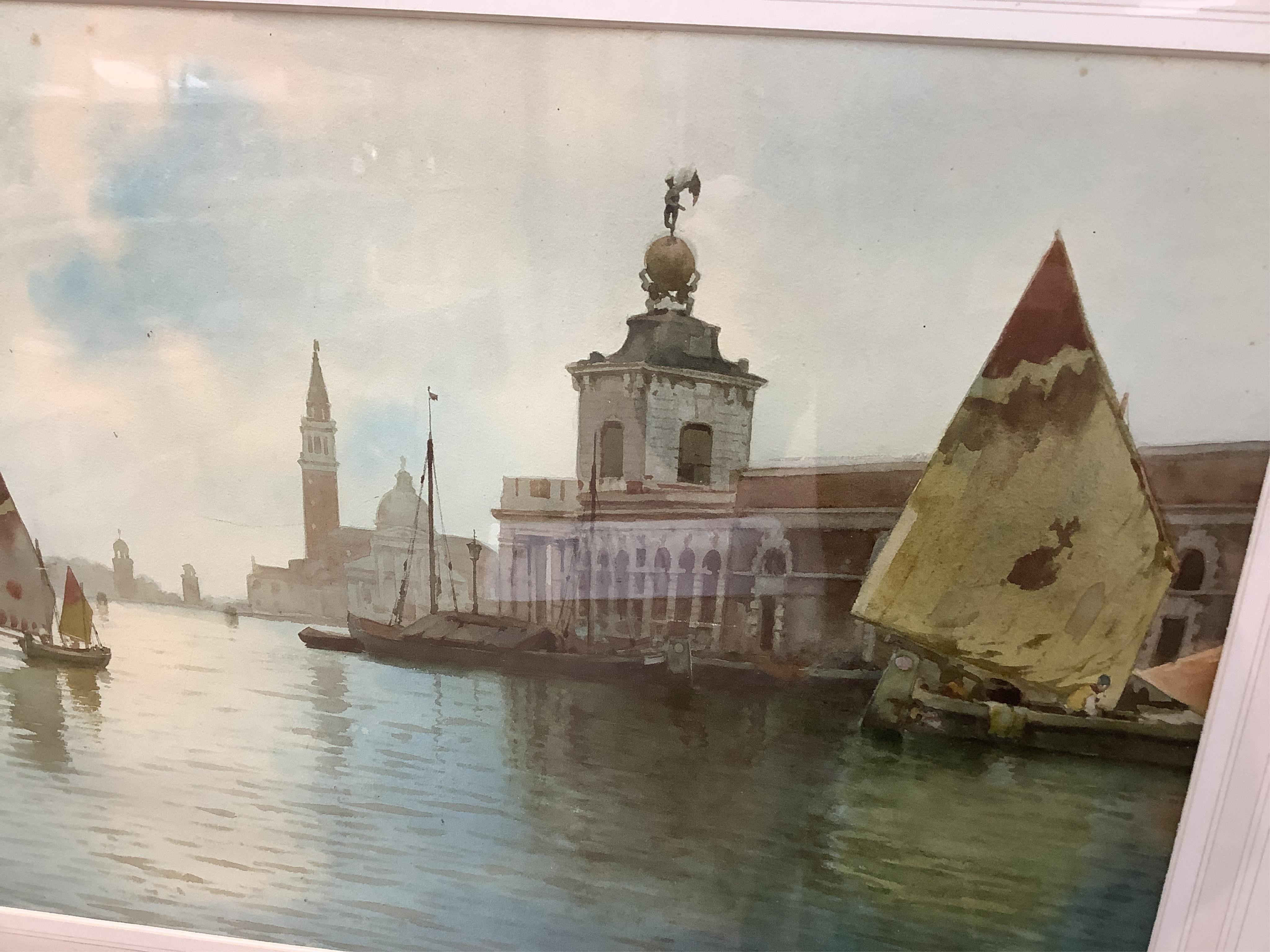 Alberto Prosdocimi (Italian, 1852-1925), Venice Lagoon, signed, watercolour, 30 x 49cm